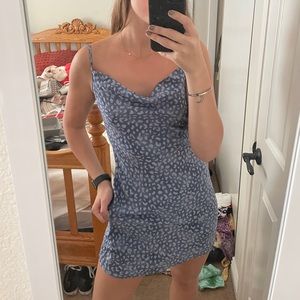 Blue cheetah print cowl neck dress CLOSET CLEAN OUT